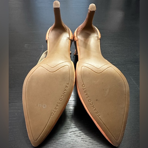 Franco Sarto Pointed Heels Ankle Strap laser cut in Salmon Ashlyn - Picture 3 of 5